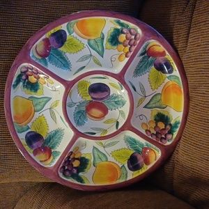 Clay Art "Ambrosia" Hand Painted StoneLile Clay Lazy Susan